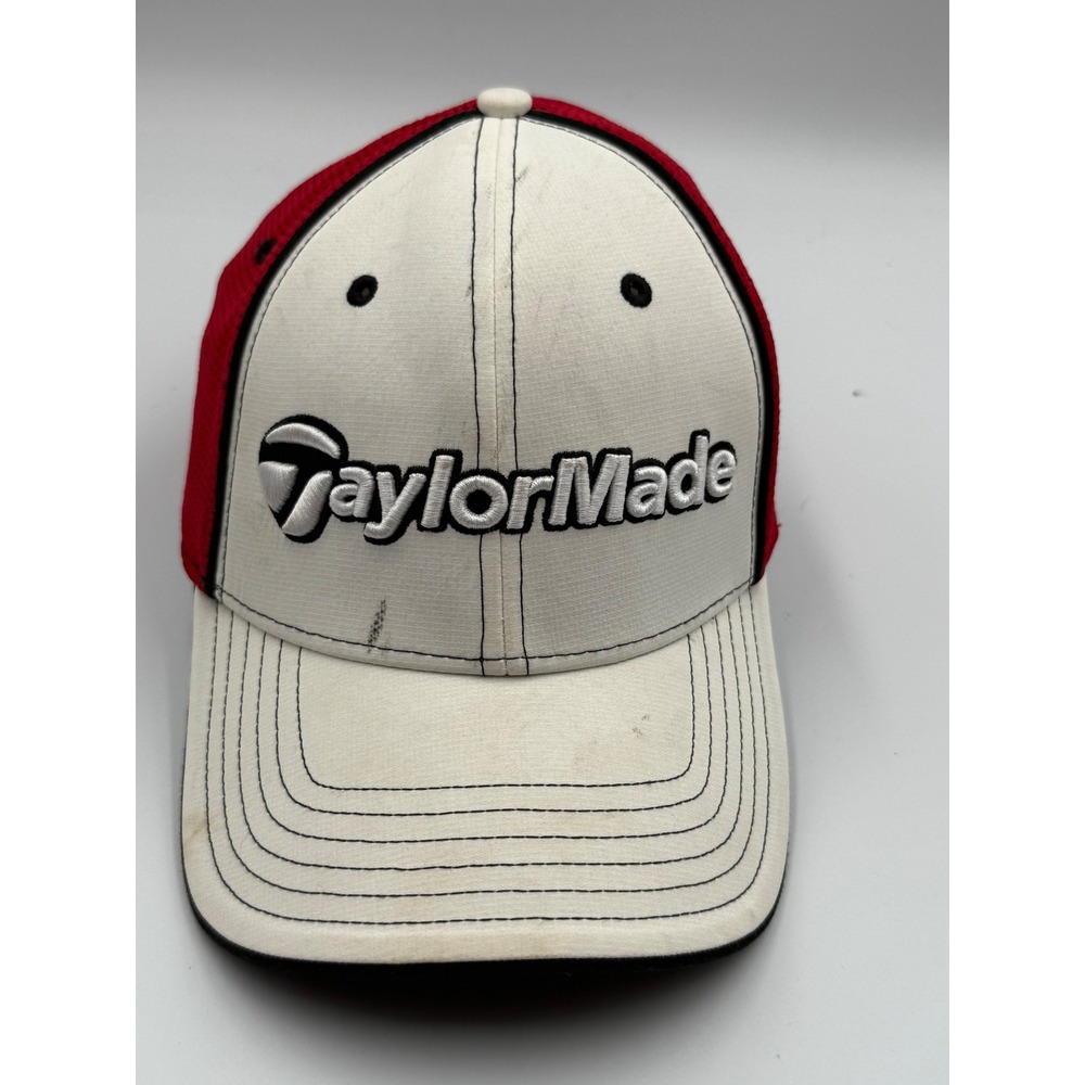 ✨TaylorMade Golf Hat TMax Gear Fitted Performance Cap Red White‎ L/XL